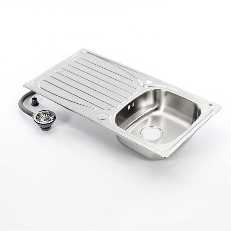 Belfry Kitchen Danilo 500mm W Single Bowl Stainless Steel Farmhouse / Apron Kitchen Sink with 1 Faucet Hole