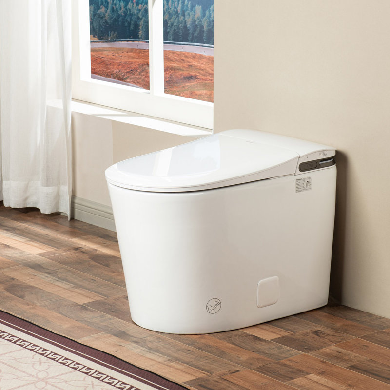 Smart Toilet without Bidet Function, Auto Open/Close Lid, Foot Sensor, Auto Flush, Heated Seat & Fragrance System, ADA Chair Height, Easy to Install