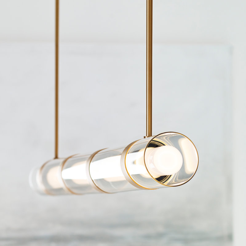 Wit 1 - Light LED Pendant, 6" H x 55.9" W x 3.9" D, Aged Brass