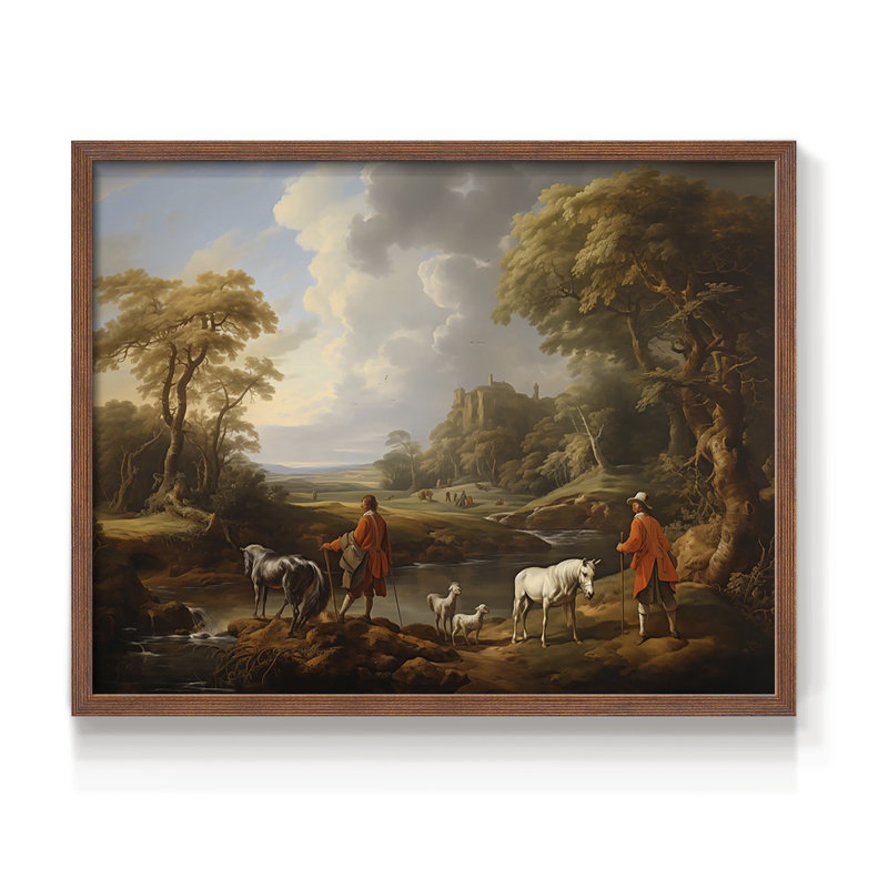Faune, série IX - Reproduction encadrée - Restickable, H 11 po x l 14 po, Noyer