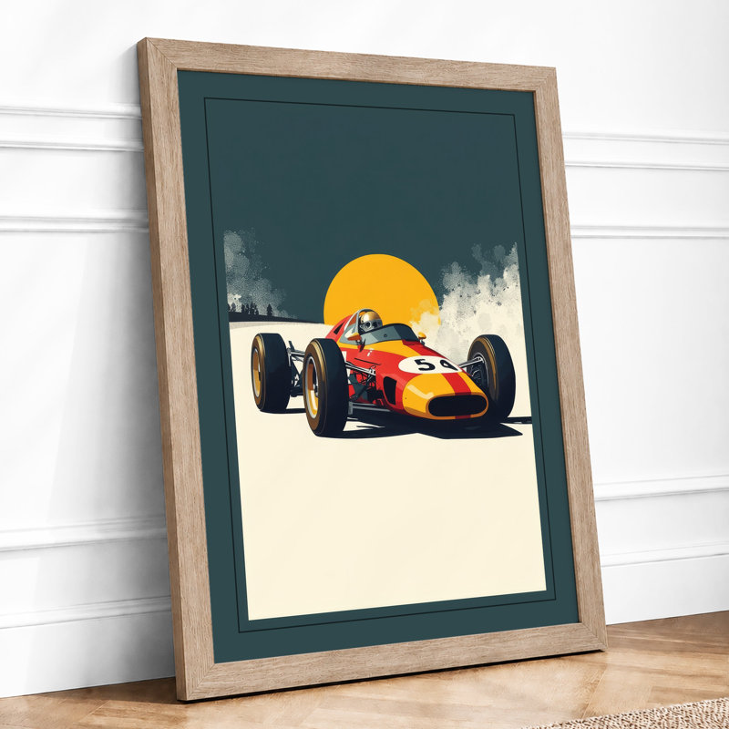 Speed and Sunlight Retro - Framed Print, Oak, A4 - 29.7 x 21.0 cm