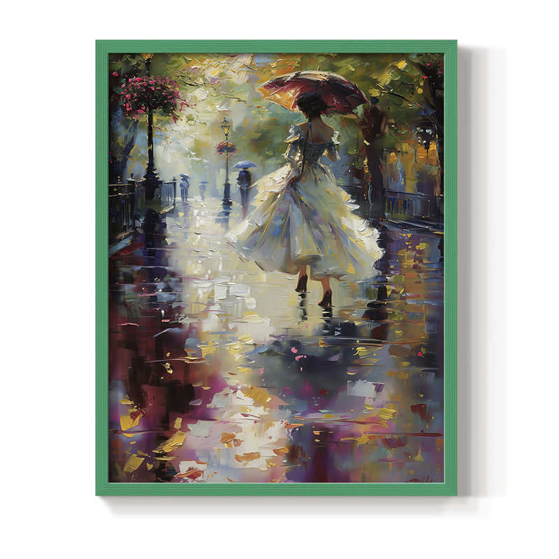 «WOMEN Series DCCDXLIV», reproduction encadrée - bois massif, H 30 po x l 24 po, Vert