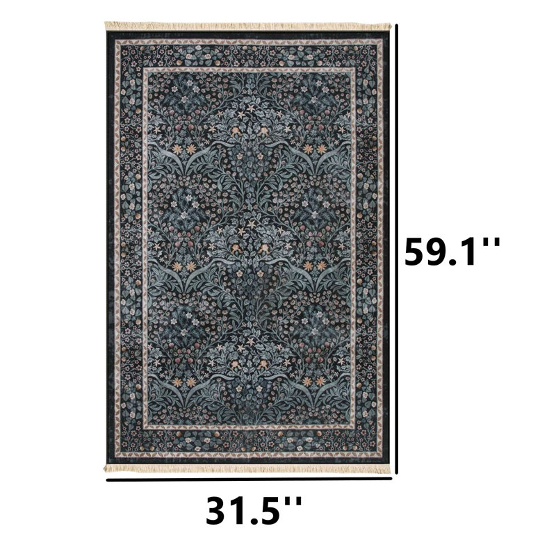 Tapis English Meadow Arts & Crafts, Noir