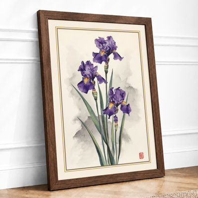 Violet Irises Botanical - Framed Print