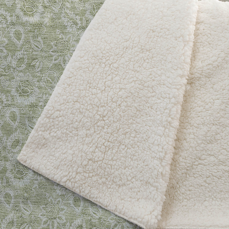 Jeté floral Sherpa ASB662 Addison, Aloès