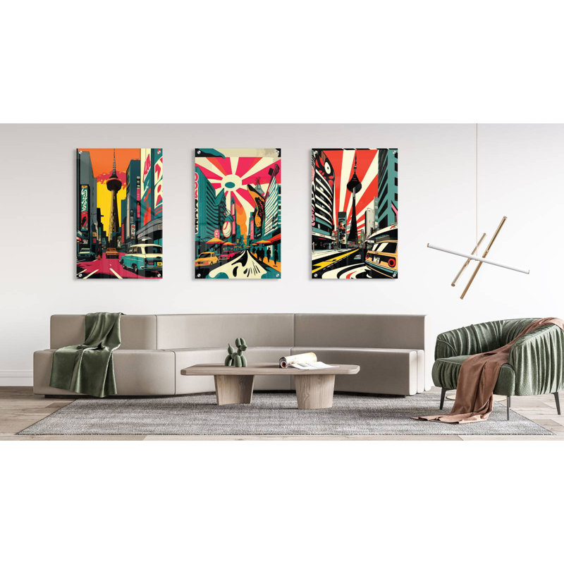 Cityscape - ensemble de 3 reproductions sans cadre