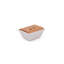 Ensemble de 7 bols élégants avec plateau en bois, 12,6 po x 8,7 po x 2,8 po | 100% porcelaine, parfait pour servir et recevoir | Ne va pas au lave-vaisselle ni au micro-ondes, idéal pour les repas et les réunions à la maison élégants