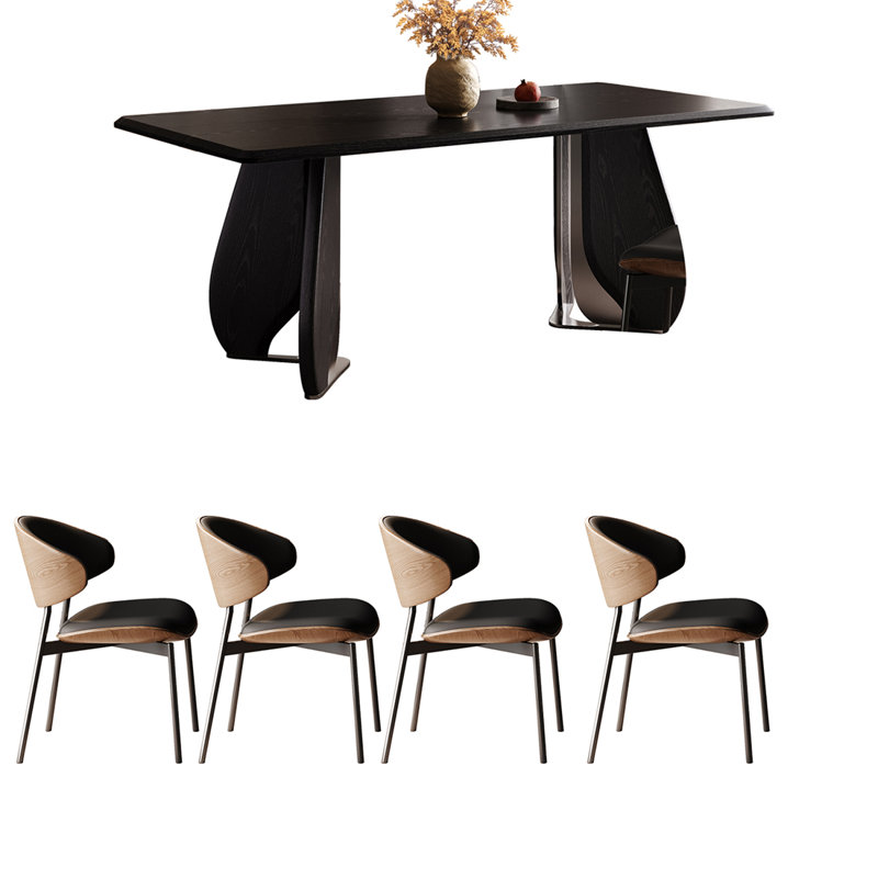 Simple Rectangular Practical Dining Table Sets., 29.53"H x 62.99"L x 35.43"W