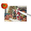 Leonberger and Santa Claus Glass Cutting Board
