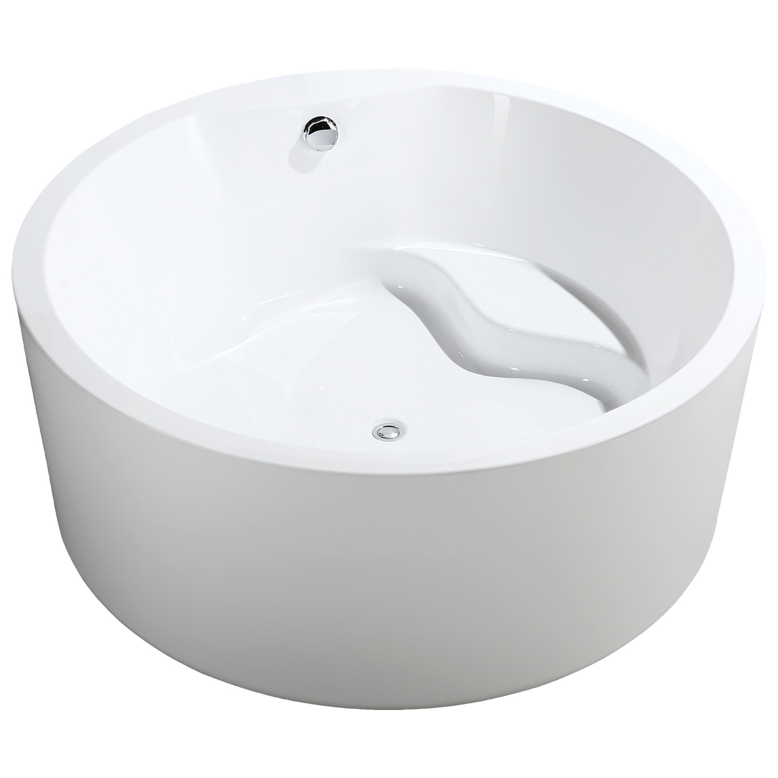59" x 59" Freestanding Soaking Acrylic Bathtub