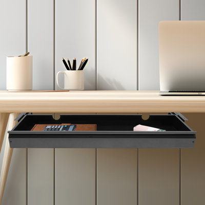 Under Desk Mounted Sliding Pull-Out Drawer Storage Organizer For Sit Stand Workstation Pull-Out Drawer