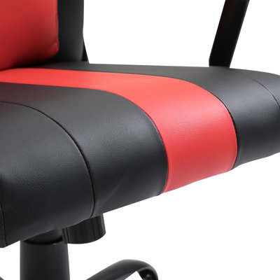 Siège de travail en cuir de polyuréthane à haut dossier avec support lombaire et coussin PC et fauteuil de jeu de course