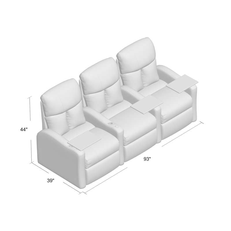 Canapé de cinéma maison (rangée de 3), Électrique, Pavé de luxe