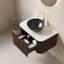 Meuble-lavabo de salle de bain 30 po avec lavabo, meuble de rangement mural à bords courbés et rayés avec tiroir, cuve en céramique noire avec motif de pierres, pré-assemblé, couleur grain de bois noyer foncé-1271615241-1271615247