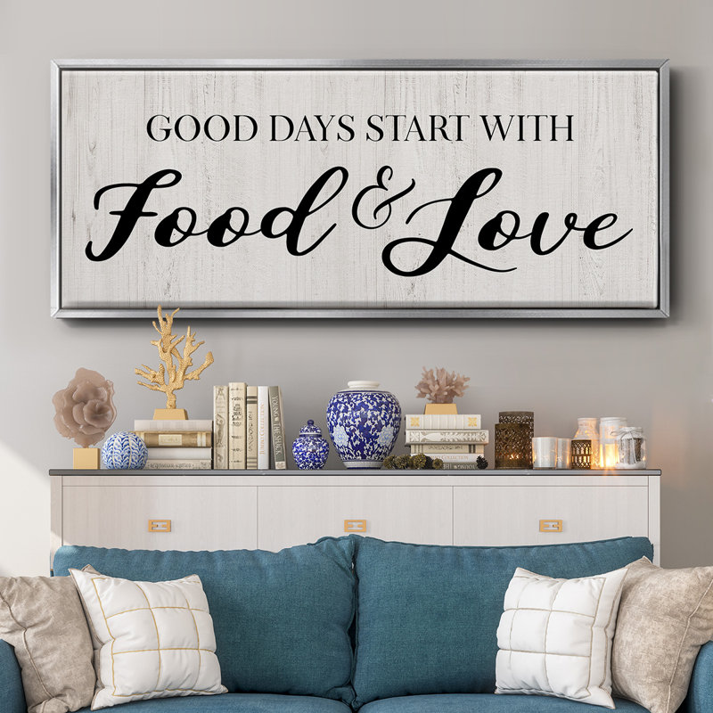 «Food and Love» - Toile encadrée, H 12 po x l 30 po