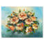 Bouquet de fleurs rétro rose foncé - peinture sur toile-59757739-59787309