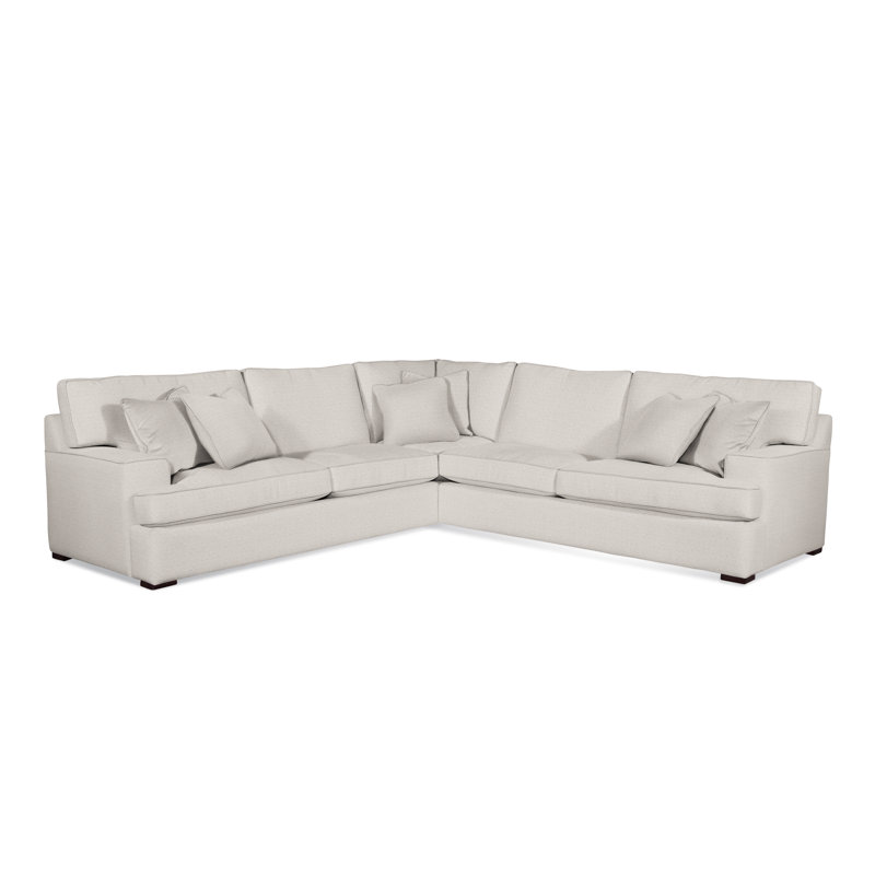 Sadie L-Sectional, White Textured Performance; 0865-91, Java Finish