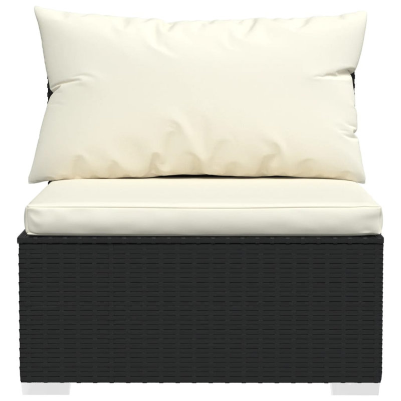 Chaise de patio avec coussins, Crème, crème, Noir, noir, noir, noir