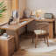 Bureau d'écriture en bois massif en L de couleur châtaignier clair-2095918105-2095918107