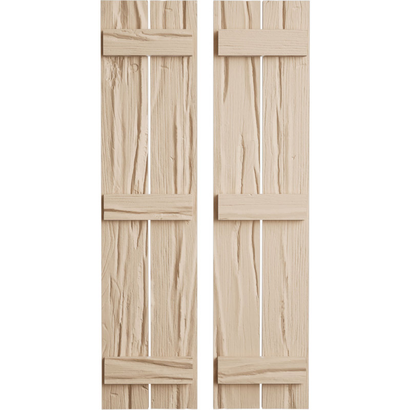 Volets en faux bois rustique à deux planches espacées (par paire), H 86 po x l 11,5 po x P 1 po, 11"