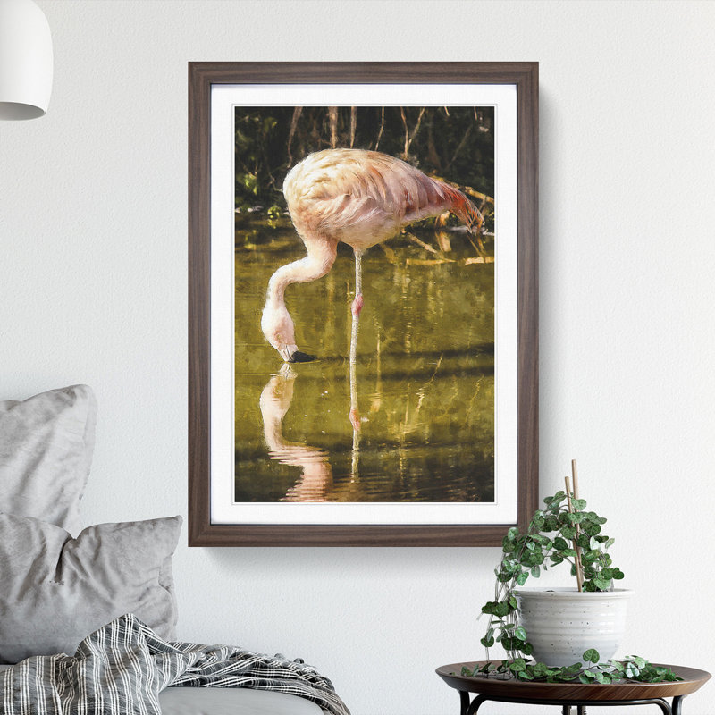 Pink Flamingo Vol.2 - Framed Print, 36cm H x 27cm W x 2cm D, Walnut Framed