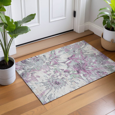 Machine Washable Indoor/Outdoor Chantille ACN2340 Floral Rug