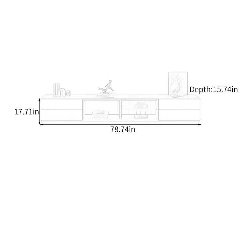 Gellert, Beige/White, 17.71" H x 78.74" L x 15.74" W