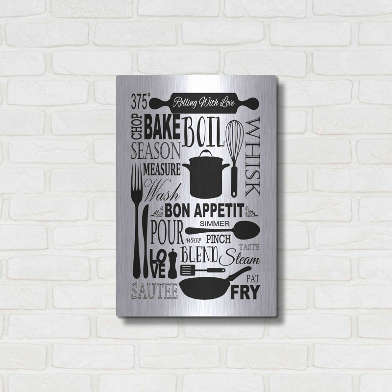 Art culinaire «Culinaire de l'amour 1 en noir et blanc» par Leslie Fuqua, H 24 po x l 16 po