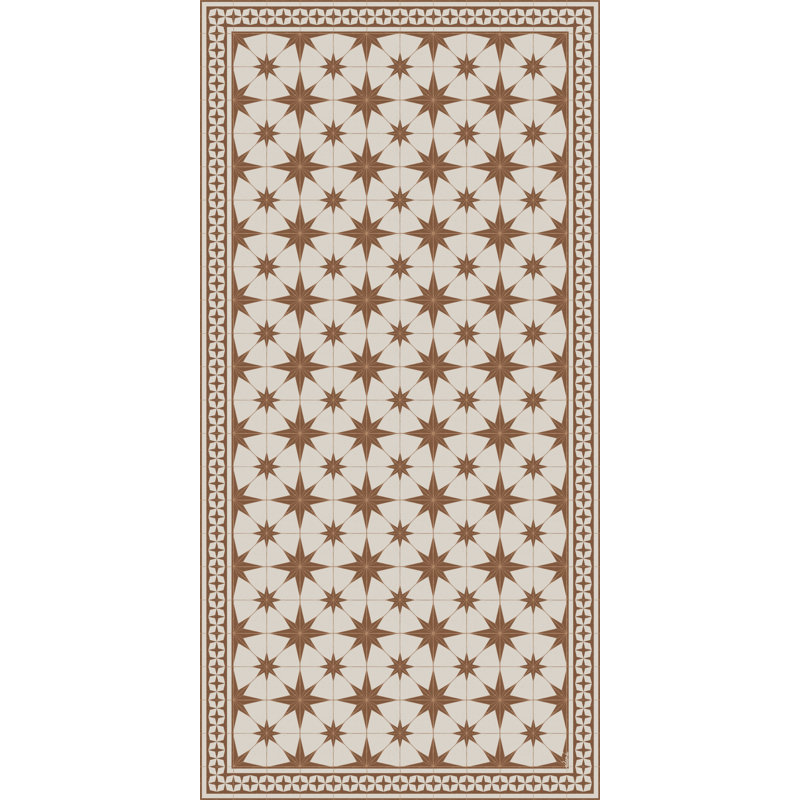 Nightsky Brown Easy to Clean Vinyl Mat, Rectangle 6' x 9'
