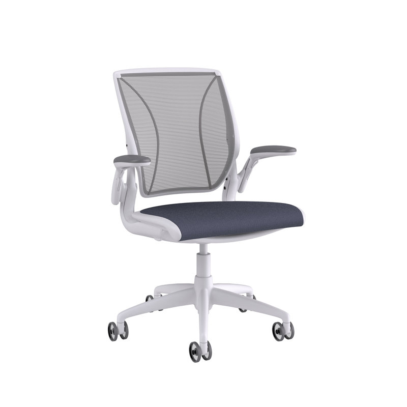 Mesh Task Chair, Catena/Cornflower, Pinstripe/Silver, White