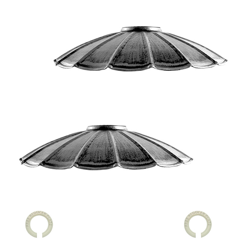 8cm H Metal Empire Lamp Shade, Brushed Silver