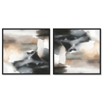 Tonal Mirage I, ensemble de toile abstraite minimalisme 40 x 40 par Art Remedy