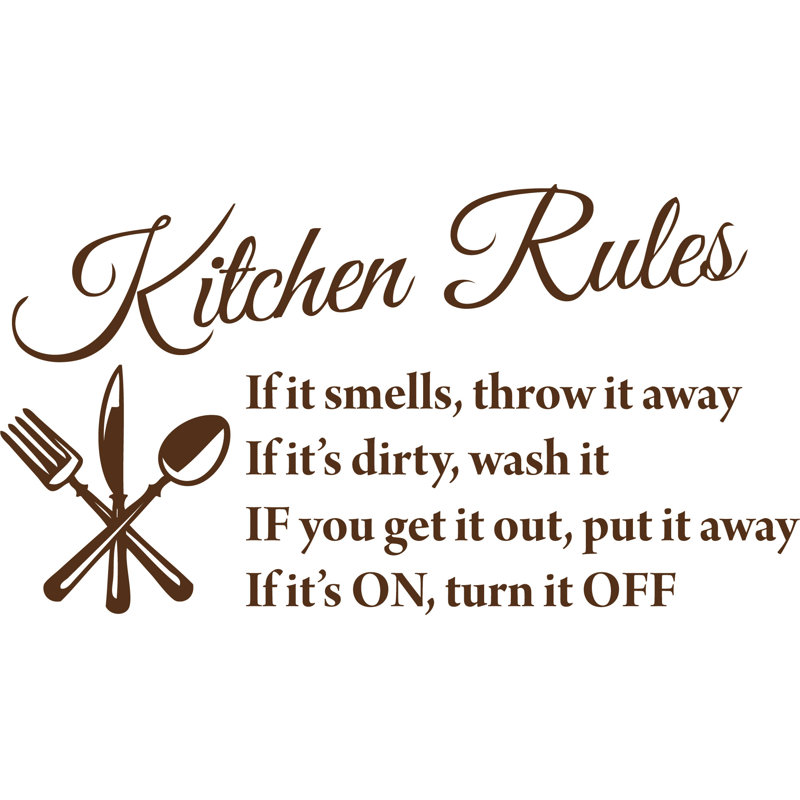 Text & Numbers Wall Decal, 13" H x 22" W, Brown