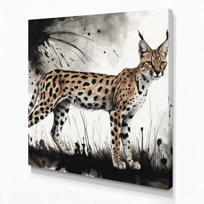 "Wildlife Serval", art mural sur toile beige