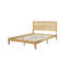Wooden Bed With Rattan Headboard