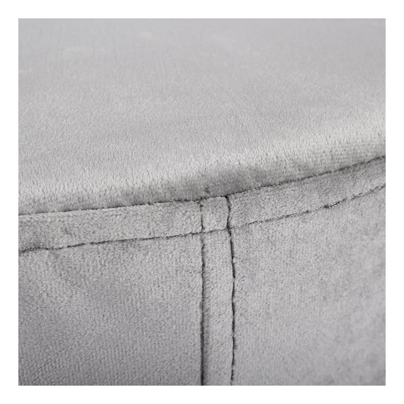 Dinnall 42cm Wide Velvet Round Footstool Ottoman