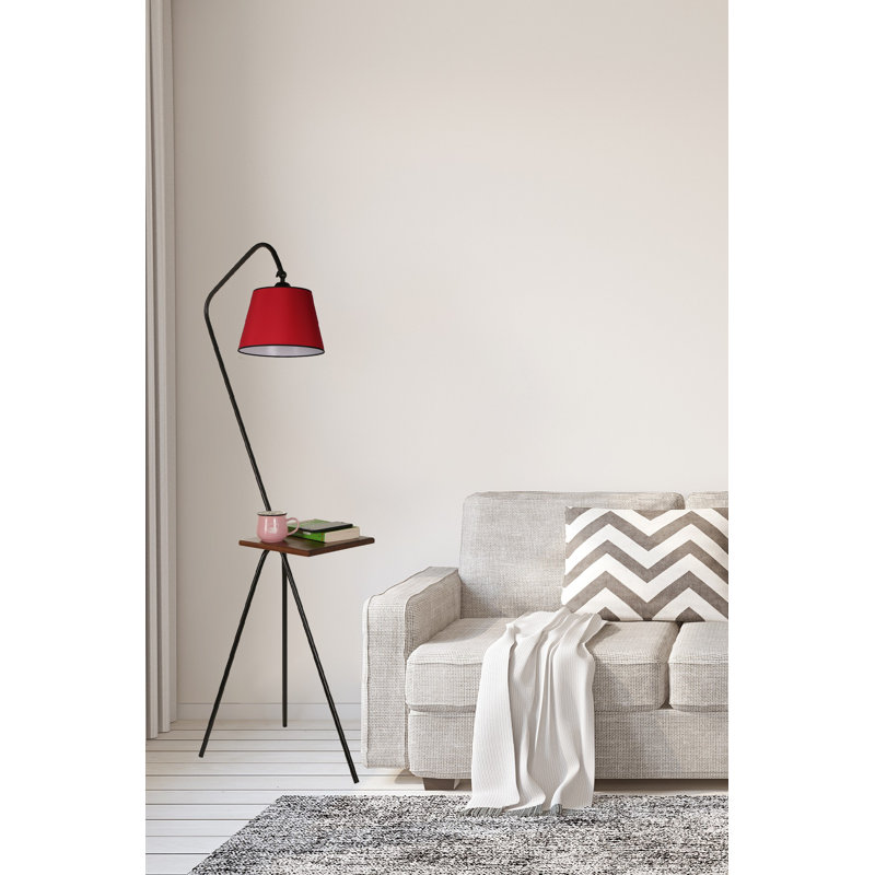 Lampe de table sur pied 65 "Spann, Rouge / Noir