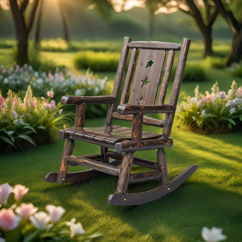 Chaise berçante moderne en bois massif