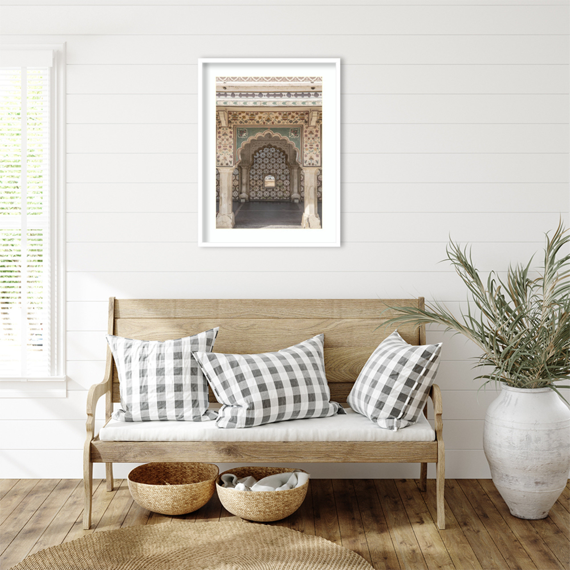 Desert Palace by Daisey Wood Framed Wall Art Print, White , 33" H x 25" W