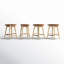 Ensemble de 4 tabourets de bar en bois sans dossier à hauteur de comptoir avec coussin amovible en cuir-868643923-847064336-871875409