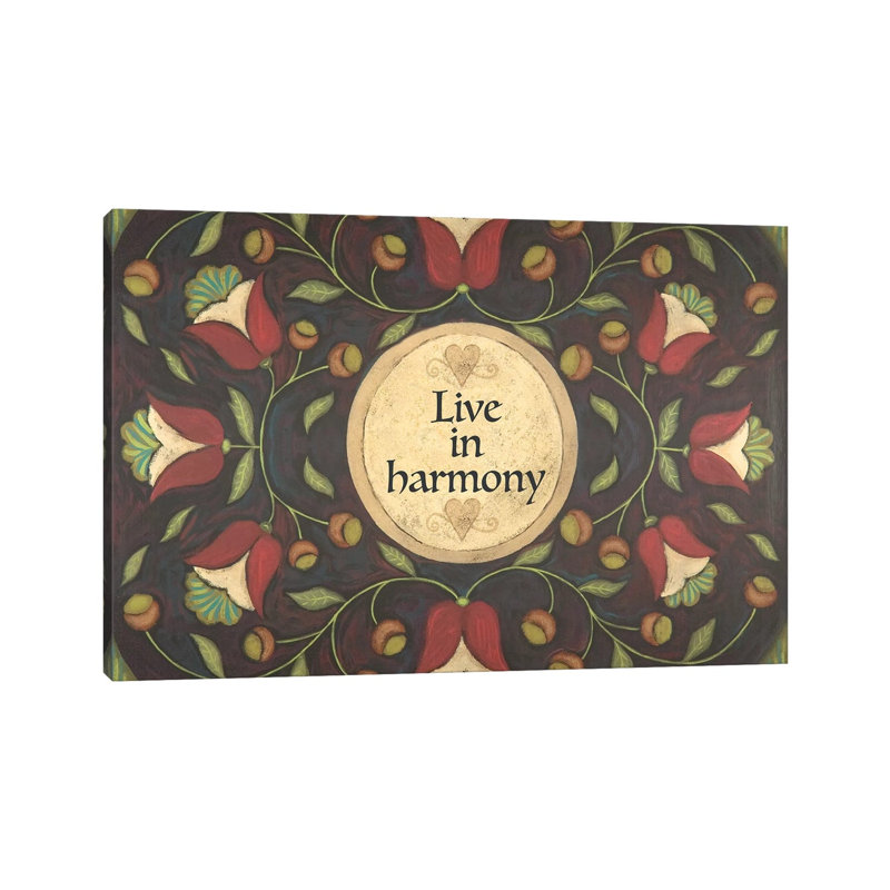 Live in Harmony 1 Piece Painting on Canvas, 30.48cm H x 45.72cm W x 1.91cm D, Wrapped Canvas