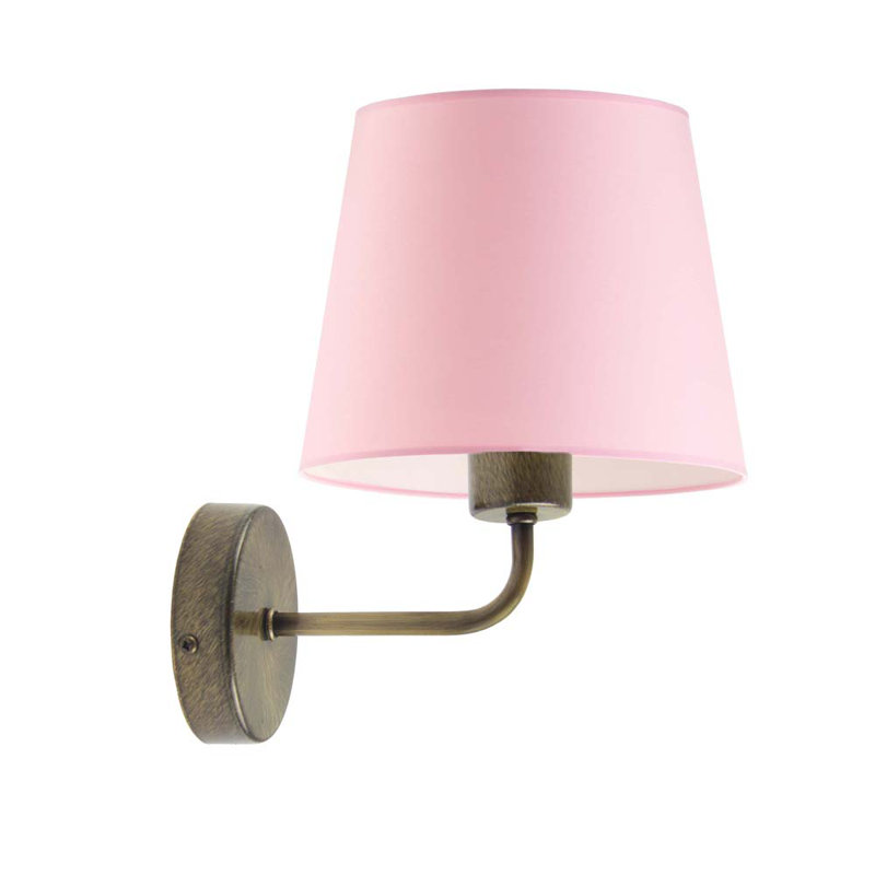 Aton Armed Sconce, Light Pink, Antique (Old) Gold