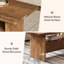 Table basse en bois massif avec 2 tiroirs, table de salon à centre à 2 niveaux rustique 47,24 "