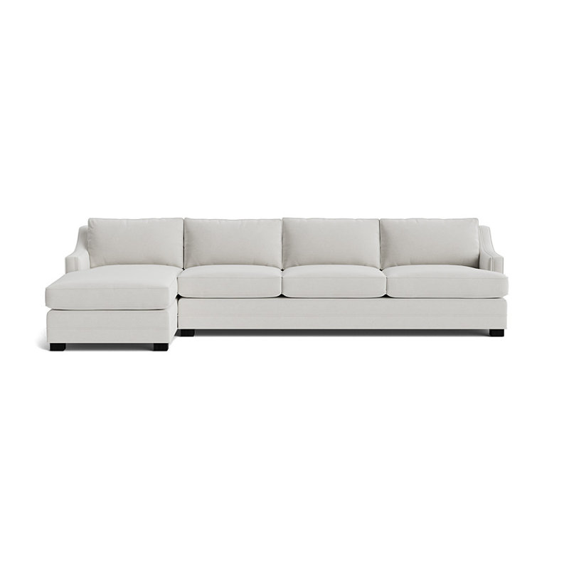 Upholstered Sectional, Left Hand Facing, Performance Velvet - Silver, Black