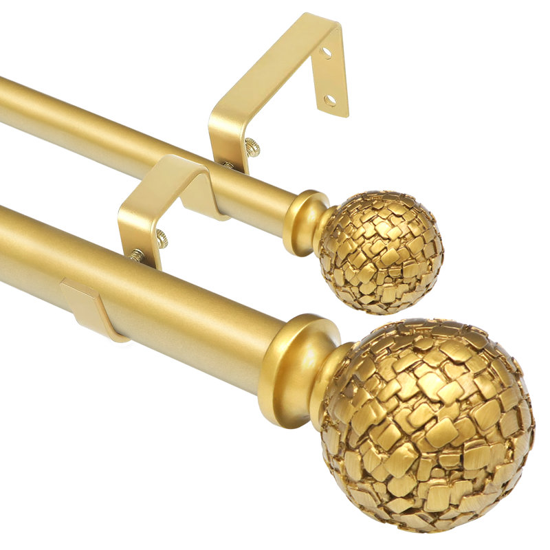 Takehito Adjustable Double Curtain Rod, 48" - 84"