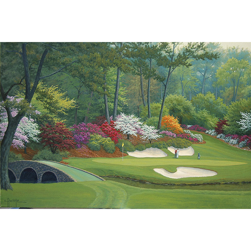 «12th Hole at Augusta» par Charles White, H 20 po x l 30 po x P 1,5 po