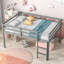 Lit mezzanine avec échelle en bois massif-1296507190