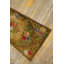 Vintage American Hooked Floral Medallion Wool Brown Earth Tone 1950s Rug