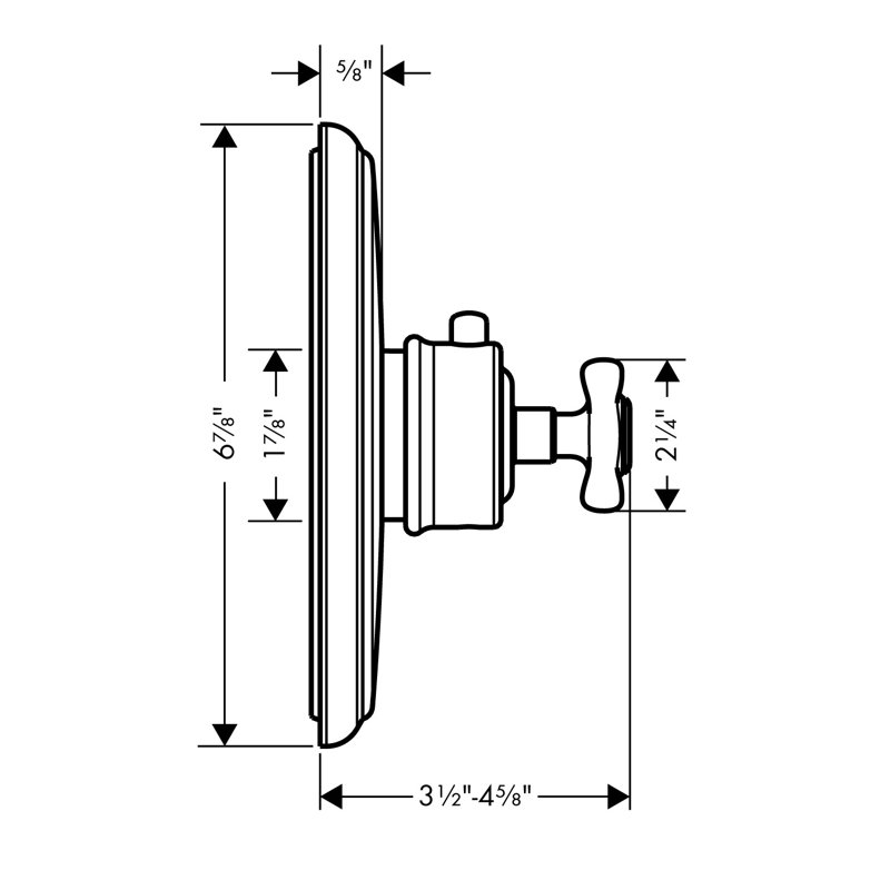Montreaux Thermostatic Faucet Trim with Cross Handle, Chrome