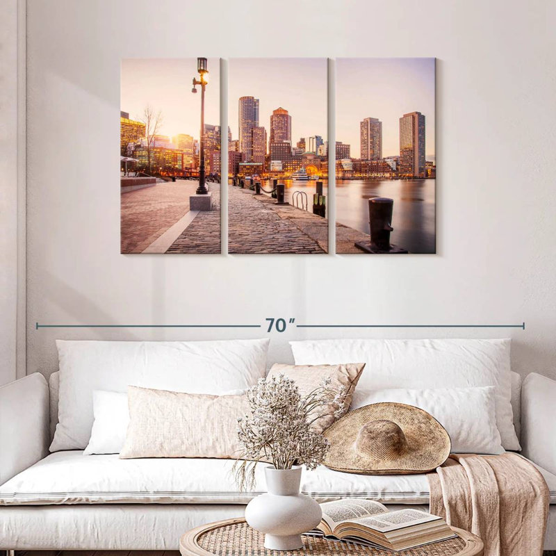Sebbie Boston Harbor Lights, 28" H x 45" W